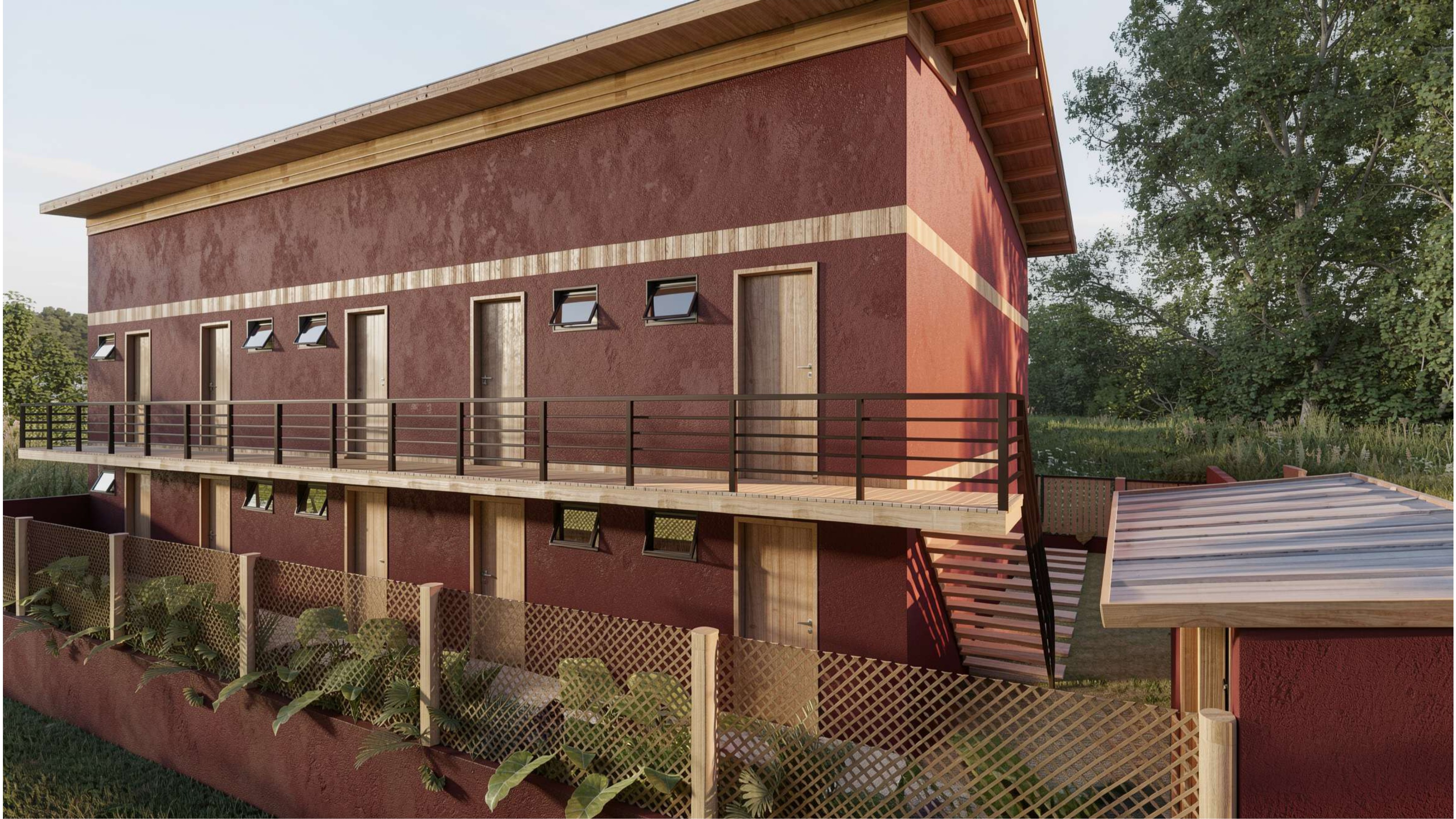 Studio Térreo da Vila da Concha Itacaré, varanda com jardim privativo